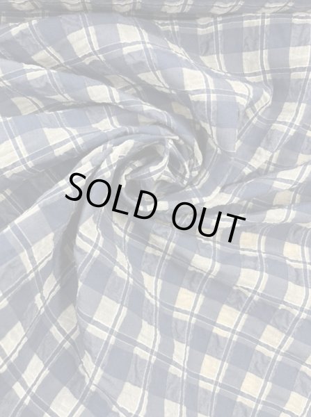 画像6: 生地:綿キュプラ混格子柄リップル(紺) (6)