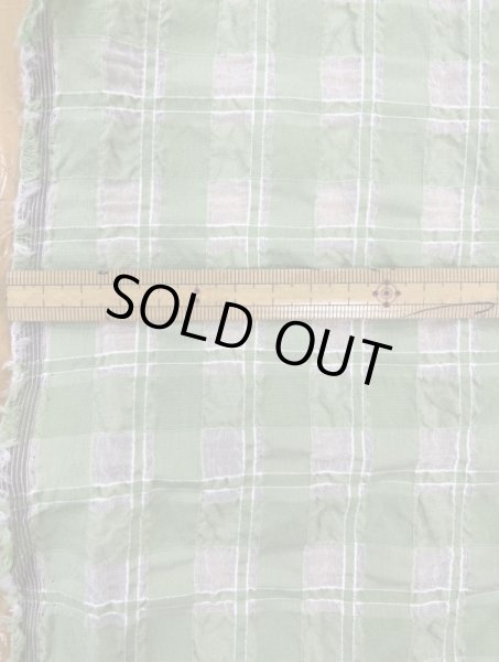 画像2: 生地:綿キュプラ混格子柄リップル(緑) (2)