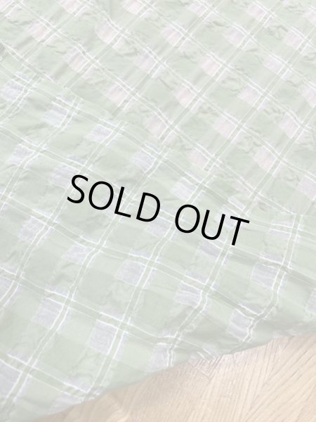 画像3: 生地:綿キュプラ混格子柄リップル(緑) (3)