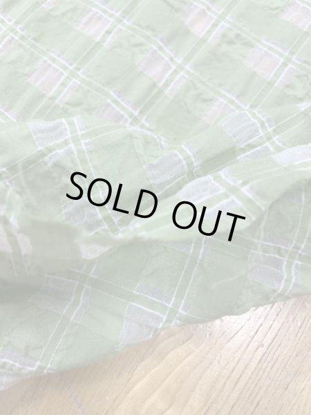 画像4: 生地:綿キュプラ混格子柄リップル(緑) (4)