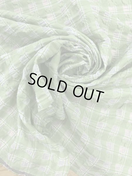 画像6: 生地:綿キュプラ混格子柄リップル(緑) (6)