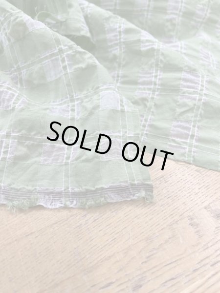 画像7: 生地:綿キュプラ混格子柄リップル(緑) (7)