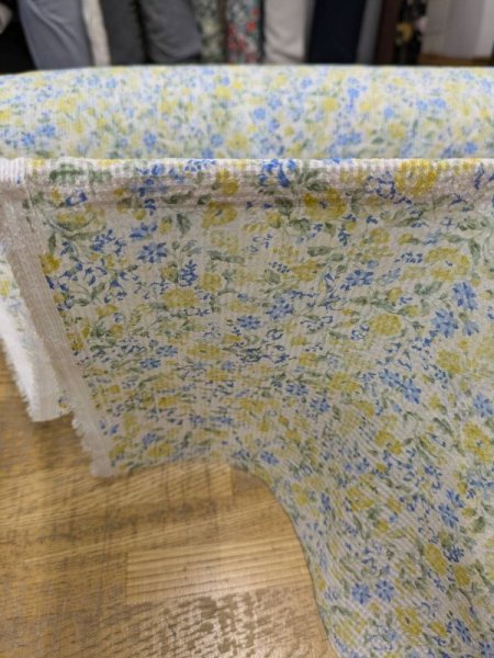 画像6: 生地：ポリエステル100％花柄サッカー（白） (6)