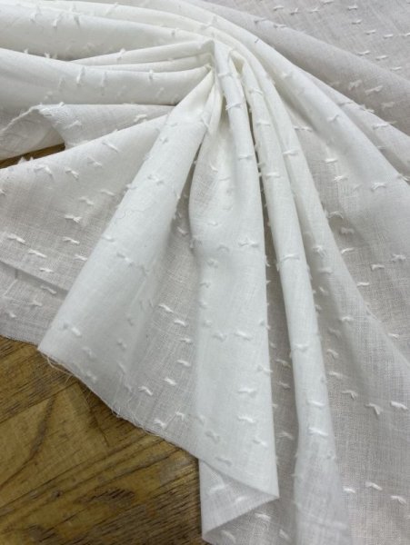 画像6: 生地:綿100%サークルカットジャガード(白) (6)
