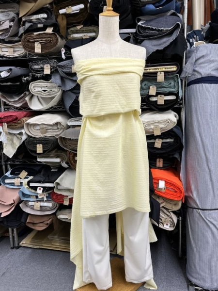 画像9: 生地:綿100%サークルカットジャガード(黄色) (9)