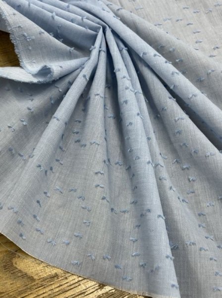 画像5: 生地:綿100%サークルカットジャガード(水色) (5)