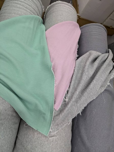 画像6: 生地:針抜きダブルフェイスキルトニット(グレー/ピンク) (6)