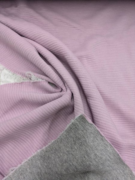 画像3: 生地:針抜きダブルフェイスキルトニット(グレー/ピンク) (3)