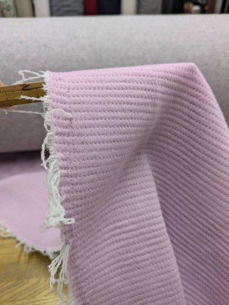 画像4: 生地:針抜きダブルフェイスキルトニット(グレー/ピンク) (4)