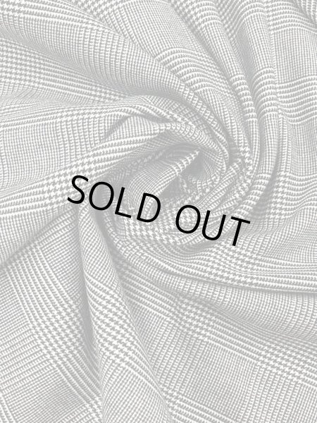 画像6: 生地:裏微起毛グレンチェック柄ポリストレッチ(グレー/白) (6)