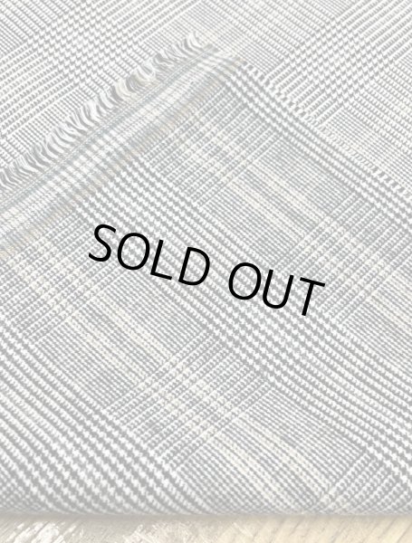 画像3: 生地:裏微起毛グレンチェック柄ポリストレッチ(黒/白)イエローライン (3)