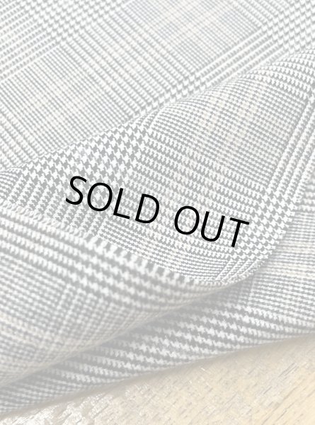 画像4: 生地:裏微起毛グレンチェック柄ポリストレッチ(黒/白)イエローライン (4)