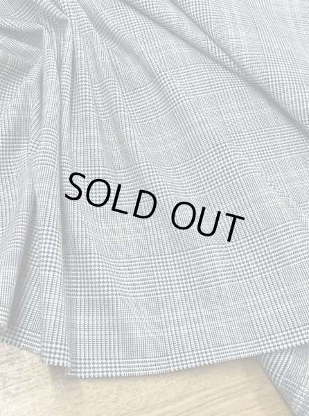 画像5: 生地:裏微起毛グレンチェック柄ポリストレッチ(黒/白)イエローライン (5)