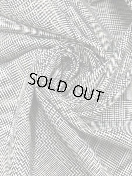 画像6: 生地:裏微起毛グレンチェック柄ポリストレッチ(黒/白)イエローライン (6)