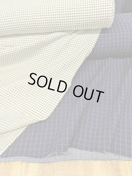 画像7: 生地:綿100%刺子風方眼柄(白/黒) (7)