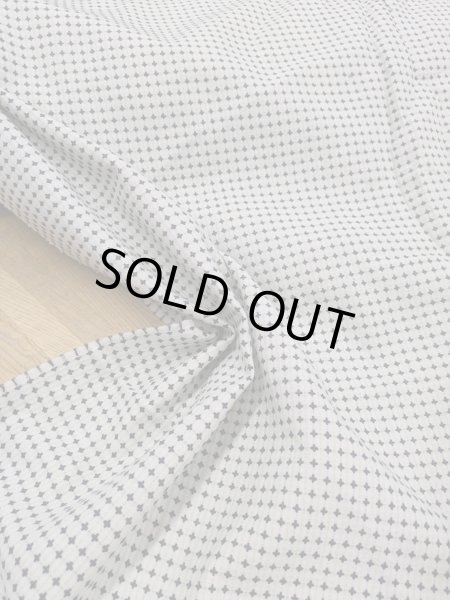 画像4: 生地:綿100%刺子風方眼柄(白/黒) (4)