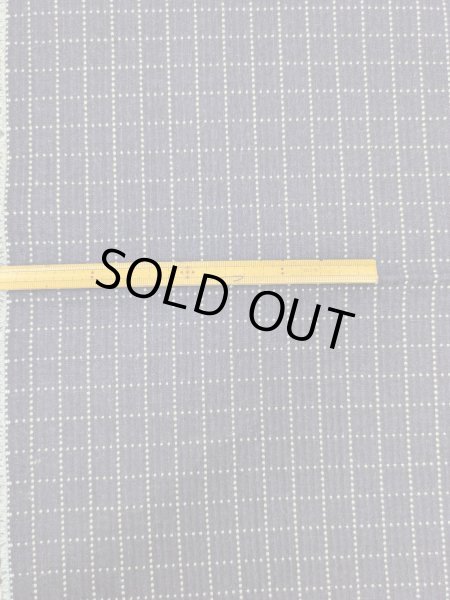 画像2: 生地:綿100%刺子風格子柄(インディコ/白) (2)