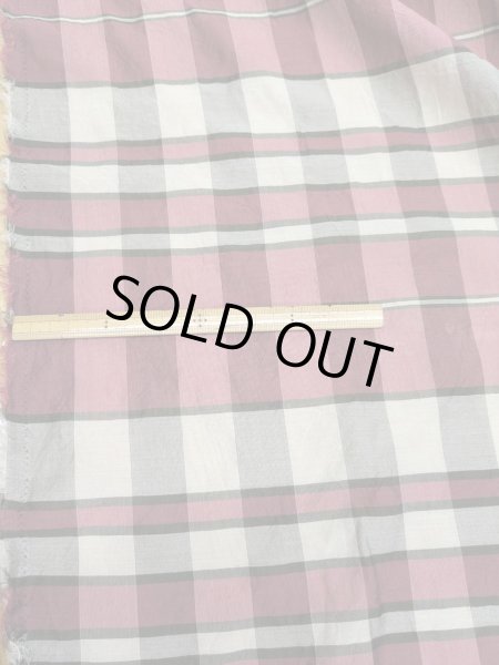 画像2: 生地:チェック柄シルク(赤) (2)