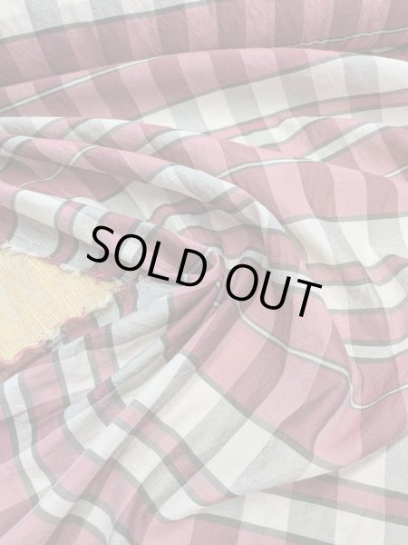 画像3: 生地:チェック柄シルク(赤) (3)