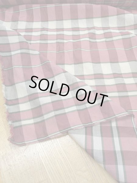 画像4: 生地:チェック柄シルク(赤) (4)