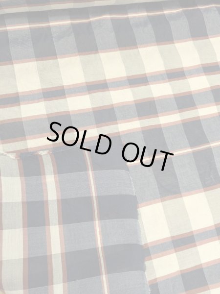 画像3: 生地:チェック柄シルク(紺) (3)