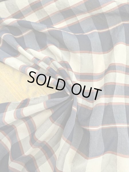 画像4: 生地:チェック柄シルク(紺) (4)