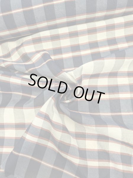 画像5: 生地:チェック柄シルク(紺) (5)