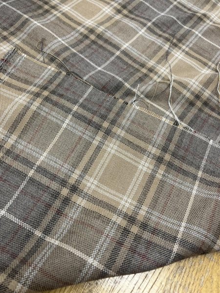 画像3: 生地:チェック織り薄手ウール(ベージュ) (3)