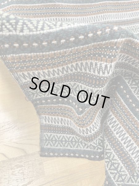 画像7: 生地：ネイティブボーダー柄ウール（グリーン茶） (7)