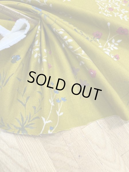 画像5: 生地：綿100％野の花柄コットン（からし） (5)