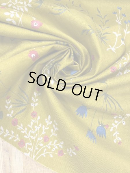 画像6: 生地：綿100％野の花柄コットン（からし） (6)