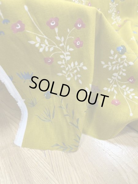 画像8: 生地：綿100％野の花柄コットン（からし） (8)