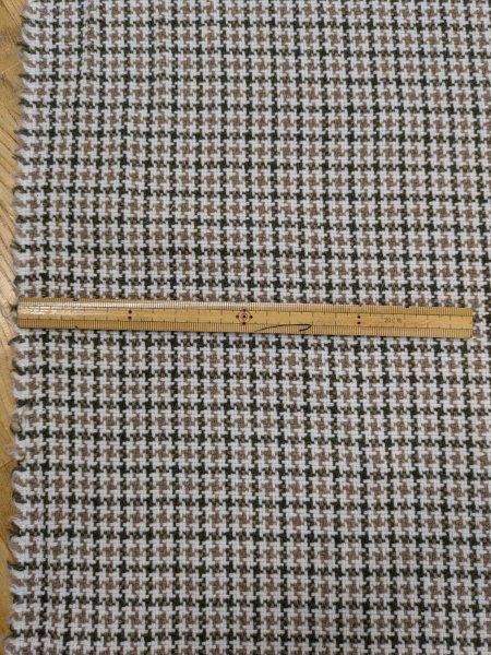 画像3: 生地: 3配色千鳥格子チェックのツイード(生成/オリーブ/茶) (3)
