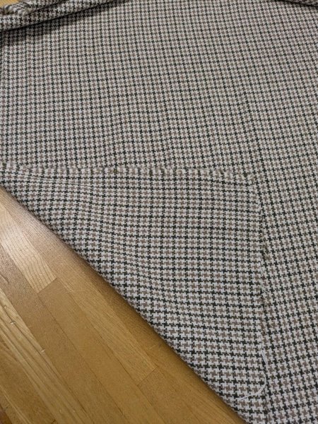 画像4: 生地: 3配色千鳥格子チェックのツイード(生成/オリーブ/茶) (4)