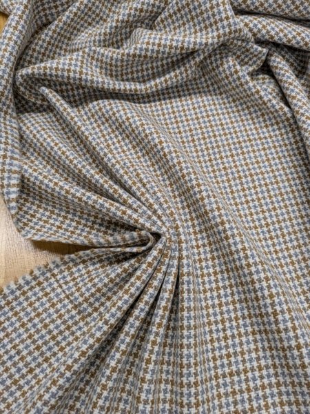 画像5: 生地: 3配色千鳥格子チェックのツイード(生成/グレー/茶) (5)