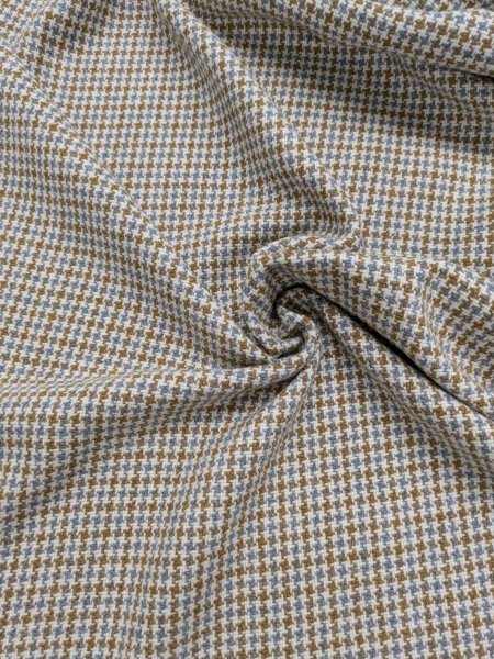 画像6: 生地: 3配色千鳥格子チェックのツイード(生成/グレー/茶) (6)