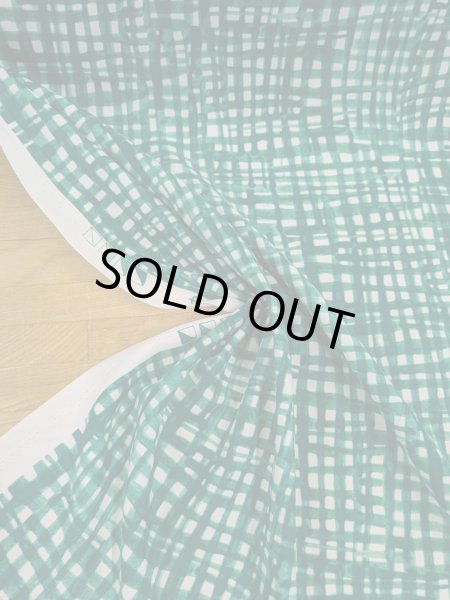 画像5: 生地:手書き風チェック柄ポリプリント(白/緑) (5)