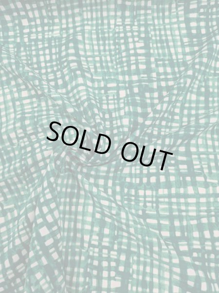 画像6: 生地:手書き風チェック柄ポリプリント(白/緑) (6)