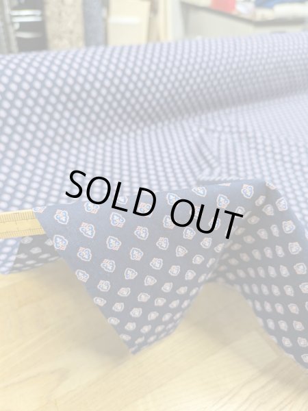 画像4: 生地:プロヴァンス風小紋柄ポリプリント(紺/青) (4)