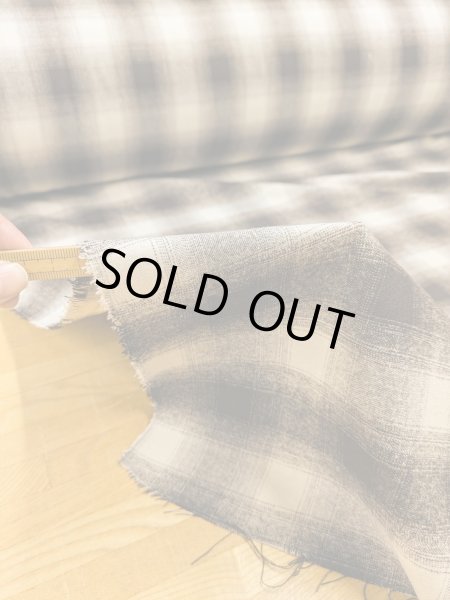 画像3: 生地: オンブレチェック柄ウールライクポリストレッチ(キナリ/茶) (3)