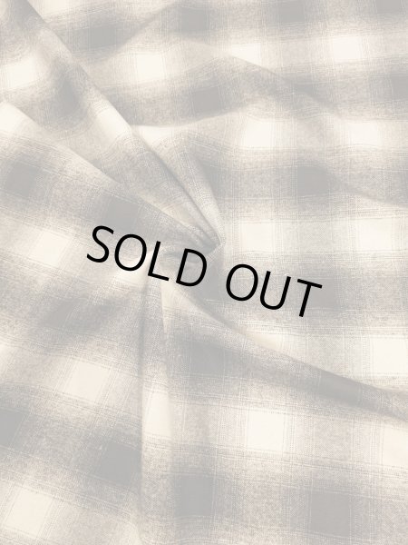 画像5: 生地: オンブレチェック柄ウールライクポリストレッチ(キナリ/茶) (5)