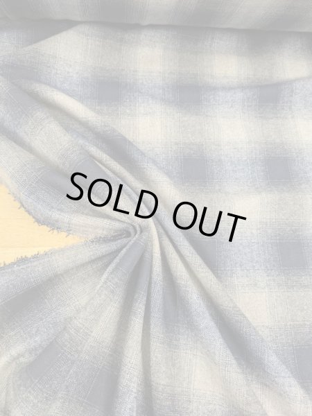 画像4: 生地: オンブレチェック柄ウールライクポリストレッチ(グレー/紺) (4)