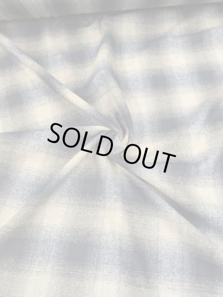 画像5: 生地: オンブレチェック柄ウールライクポリストレッチ(グレー/紺) (5)