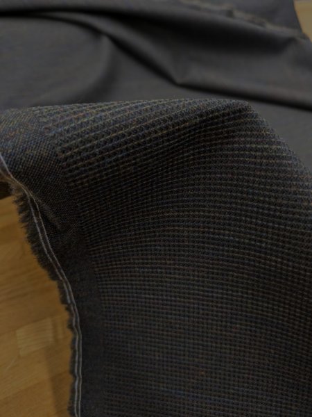 画像4: 生地:ウールポリグラデーション糸入りワッフル織り(黒) (4)
