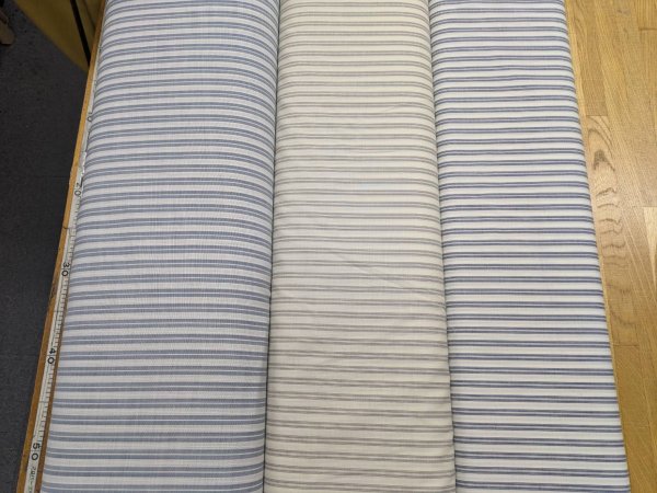 画像7: 生地:ポリウールストライプ(オフ/紺) (7)