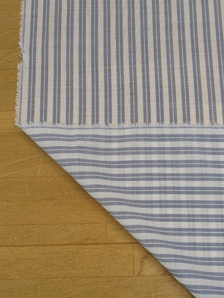 画像4: 生地:ポリウールストライプ(オフ/水色) (4)