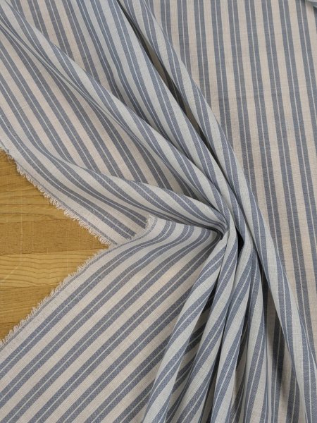 画像5: 生地:ポリウールストライプ(オフ/水色) (5)