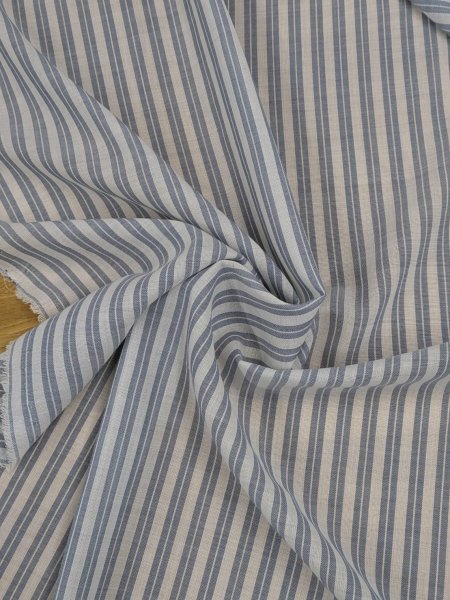 画像6: 生地:ポリウールストライプ(オフ/水色) (6)