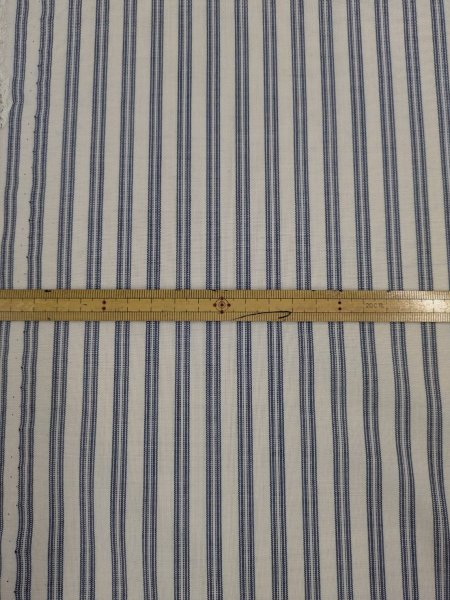 画像2: 生地:ポリウールストライプ(オフ/紺) (2)