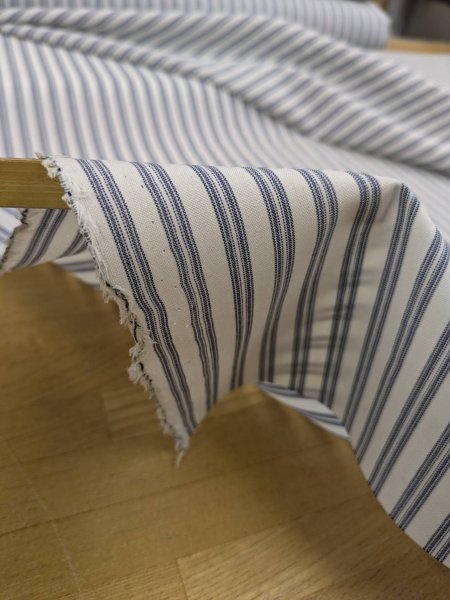 画像4: 生地:ポリウールストライプ(オフ/紺) (4)